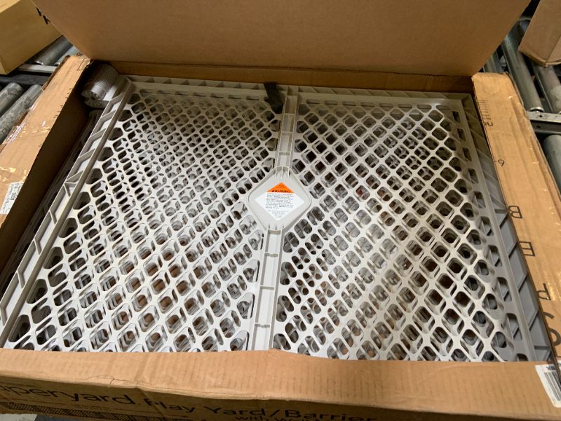 Photo 1 of Toddleroo by North States - Superyard Duo Extra Wide Baby Gate & Play Yard: 6 Panel Baby Playpen - Included Wall Mount Kit - Made in USA - 38.5 to 201 Inches Wide - 26 Inches Tall - Light Gray