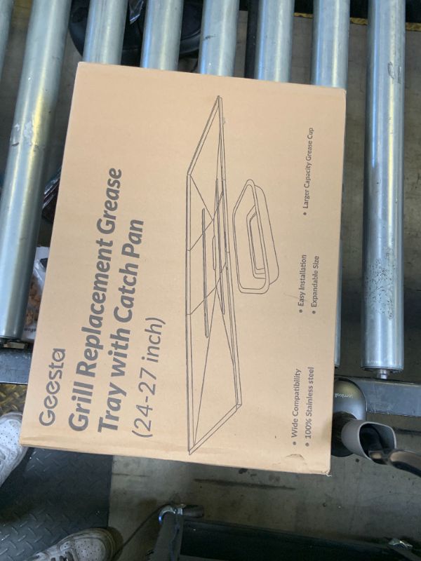 Photo 1 of Geesta Grill Grease Tray Set, Stainless Steel Grill Replacement Parts, 24" - 27" Adjustable Grill Drip Pans Fit for Gas Grill from Dyna Glo, Nexgrill, Backyard Grill, Expert, BHG, Kenmore and More