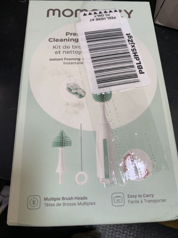 Photo 1 of Momcozy Bottle Brush Kit Pro, Innovative Push-Press Design for Deep Cleaning - Bottle Cleaner Brush for Bottle/Breast Pumps/Nipple - Clog-Free Brush & Foam-Generating Design for Better Cleaning, Green