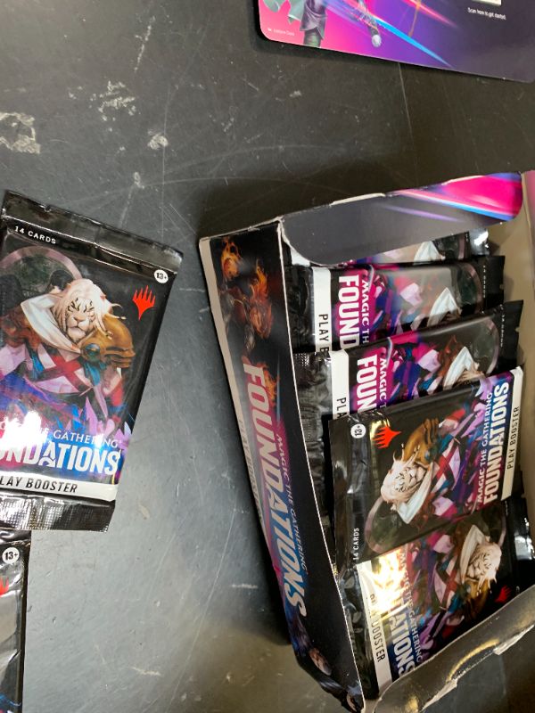 Photo 1 of ONE PACK OPENED *** Magic: The Gathering Foundations Play Packages Multipack (English Version)