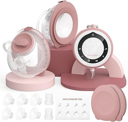Photo 1 of Momcozy Breast Pump V1 Pro Hospital-Grade, Hands-Free & Portable Wearable Pump, Upgraded Electric Pump with 3 Fine-Tuned Rhythms|15 Levels, Come with Leak-Proof DoubleFit Flange, Cozy Red.
