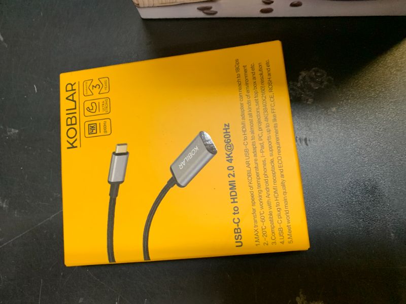 Photo 1 of Kobilar USB C to HDMI Adapter - High Resolution?4K@60Hz? Type C to HDMI Aluminum Shell with 30-Micron Gold Plug for Apple iPad MacBook Pro/Air,Thunderbolt 4/3?Galaxy/Monitor