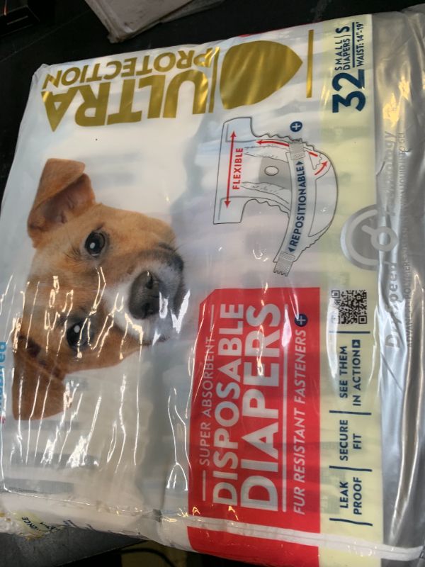 Photo 1 of Paw Inspired 32ct Disposable Dog Diapers | Female Dog Diapers Ultra Protection | Diapers for Dogs in Heat, Excitable Urination, or Incontinence (Small)