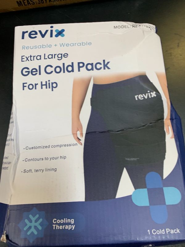 Photo 1 of REVIX Extra Large Hip Ice Pack Wrap After Surgery, Reusable Gel Cold Pack for Hip Replacement Recovery, Sciatic Nerve, Cold Therapy Hip Flexor Compression Wrap, Black