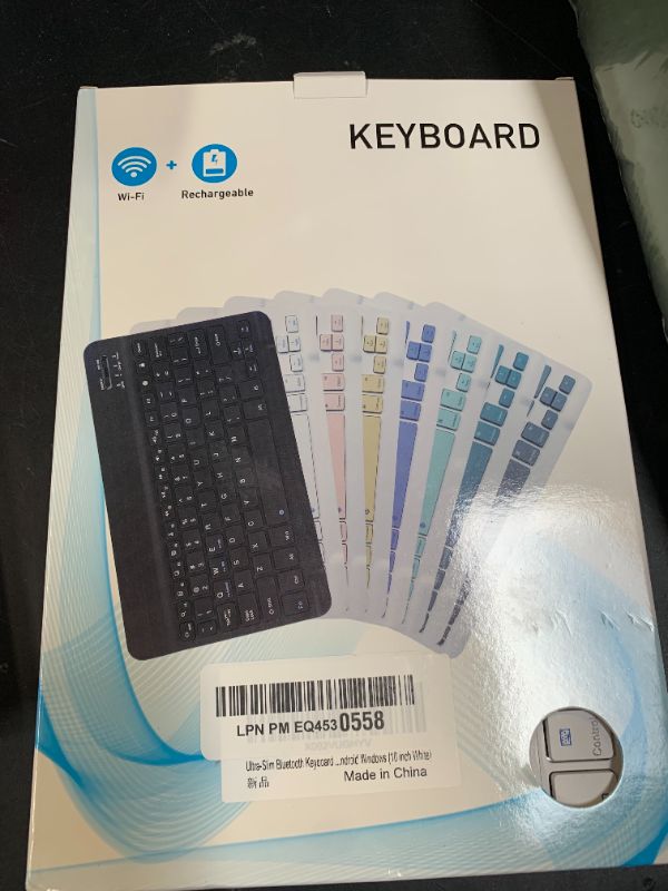 Photo 1 of Ultra-Slim Bluetooth Keyboard Portable Mini Wireless Keyboard Rechargeable for Apple iPad iPhone Samsung Tablet Phone Smartphone iPadOS iOS Android (10 inch White)