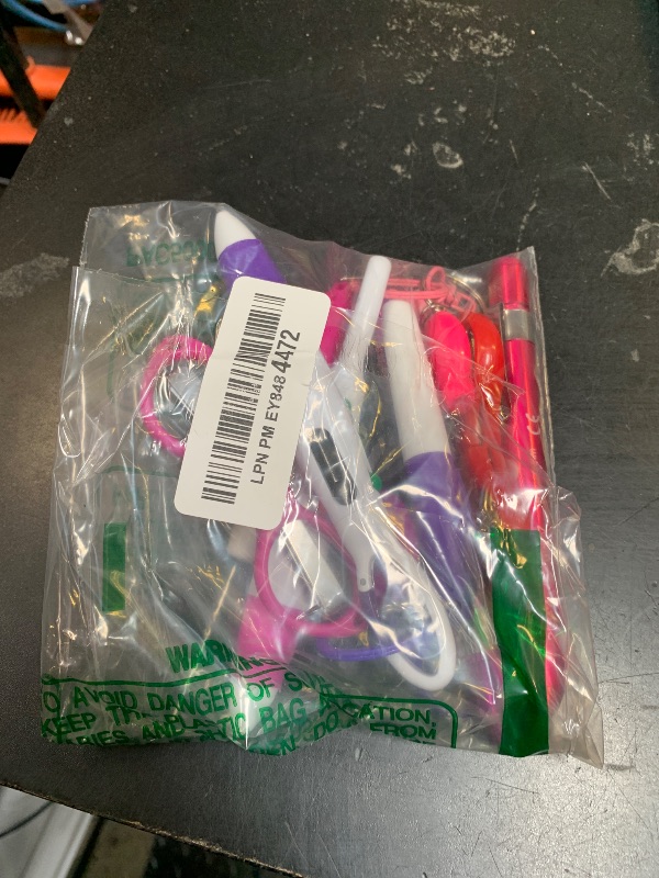 Photo 1 of 12 pcs Nurse Pen Set Two Colors Pink Purple Include Permanent Marker Pen Pen Lights for Nurses Retractable Ballpoint Pen Nursing Keychain Clip Foldable Scissors LED Flashlight Keychain for Nurses