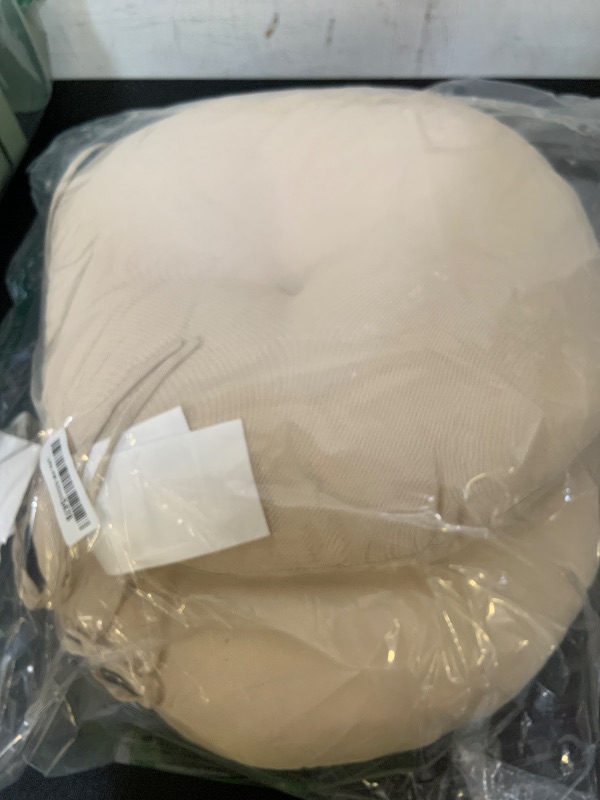Photo 1 of HOMELYSIAN Round Outdoor Chair Cushions, Tufted Bistro Chair Cushions with Ties, Thickened Round Seat Cushion for Patio Furniture, 2 Pack, 15x15 Inch, Beige
