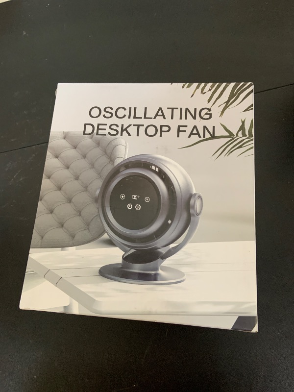 Photo 1 of AGEYOU Desk Fan for Bedroom, 90°Oscillating Fan with 6000mAh Rechargeable, 10 Speeds 4H Timer 270°Tilt Adjustment, 28dB Ultra-Quiet Portable Personal Table Fans, Gifts for Women Men Home Office Summer