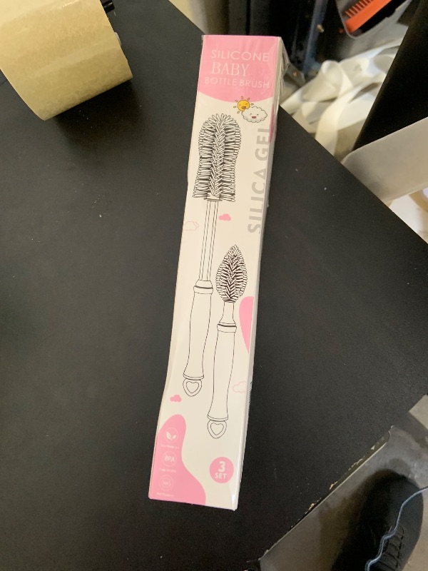 Photo 1 of Silicone Cleaning Brush, 12" Long Handle Water Bottle Cleaner for Baby, Sports, Vase, Glassware, and Smaller Diameter Openings