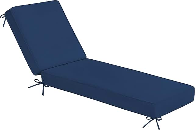 Photo 1 of Sundale Outdoor Olefin Chaise Lounge Cushion, Water-Resistant Patio Lounge Chair Cushion, Thick Lounger Pad with 8 Straps Dark Blue, 80 x 26 x 4 Inches https://a.co/d/fEKisbQ

