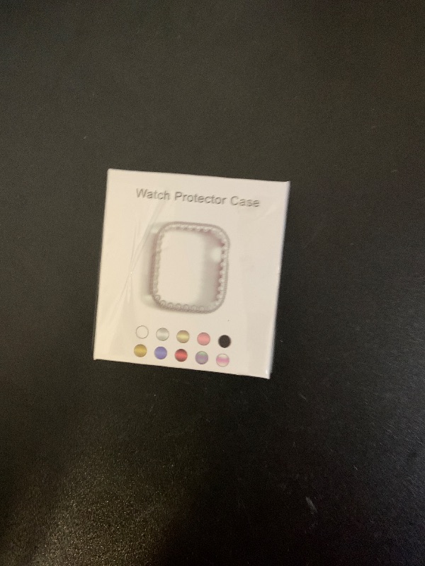 Photo 1 of Bling Bumper Case Compatible with Apple Watch Series 6/5/4/SE/SE2 44mm, Diamond Protective Face Cover for Women, Hard PC Frame Protector for iWatch 44mm Rose Gold