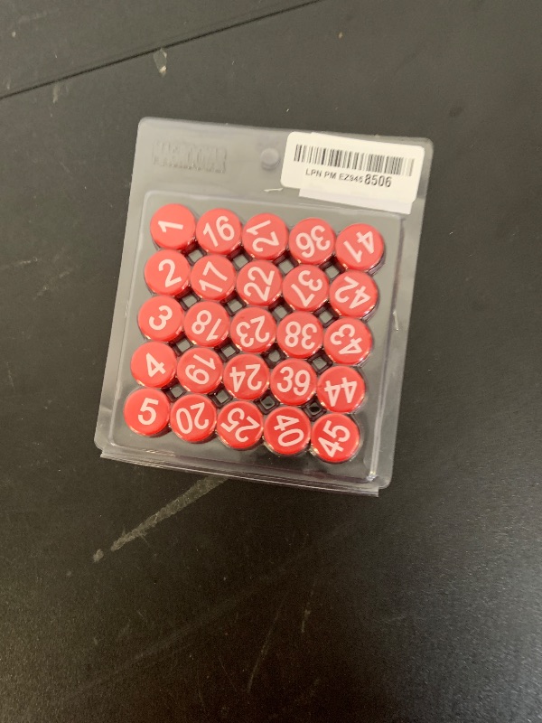 Photo 1 of 1-50 Magnetic Numbers, Magnets with Number for Dry Erase Boards, Round Number Refrigerator Magnets for Whiteboard in Home and Office (0.8" Diameter, Red)