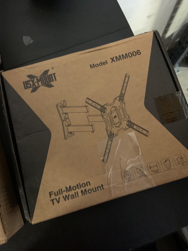 Photo 1 of USX MOUNT UL Listed Full Motion TV Mount, Swivel Articulating Tilt TV Wall Mount for 26-55Inch LED, 4K, Wall Mount Bracket with VESA 400x400mm Up to 77lbs, Perfect Center Design -XMM006-1