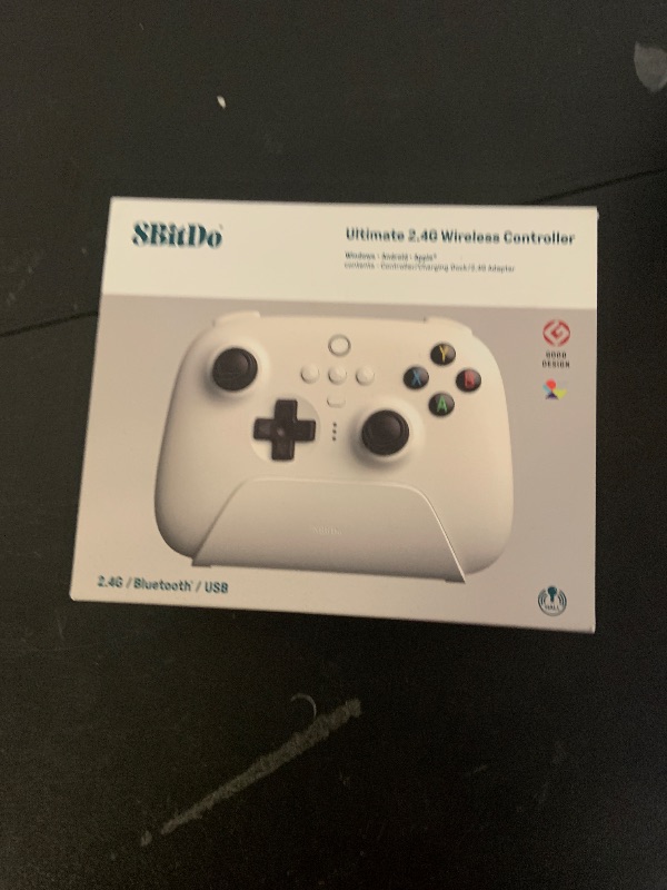 Photo 1 of 8Bitdo Ultimate 2.4G Wireless Controller, Hall Effect Joystick Update, Gaming Controller with Charging Dock for PC, Android, Steam Deck & Apple (White)