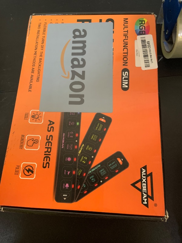 Photo 1 of Auxbeam 4 Gang Slim Switch Panel RGB AS-R40 Toggle Momentary Pulsed Dimmable Backlight Multifunction Switch Panel with Memory Function for 12-24V Truck Offroad Car Marine Waterproof 2 Years Warranty