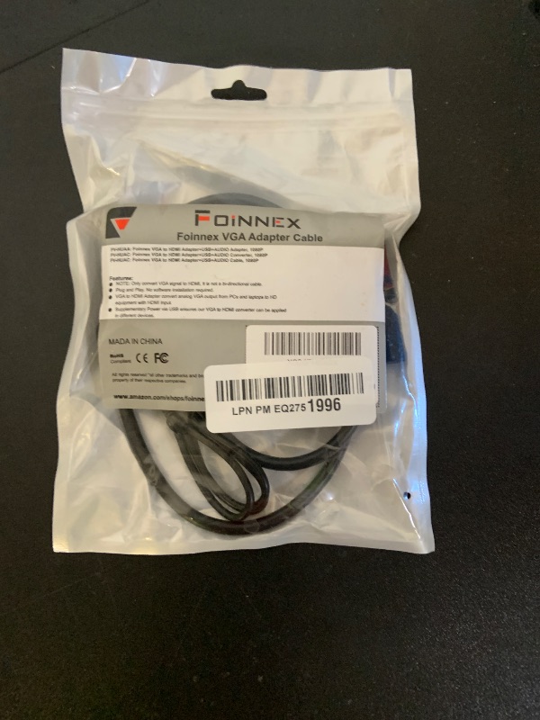 Photo 1 of FOINNEX VGA to HDMI Adapter, 1080P Converter with USB Audio from Old Computer/Laptop/Desktop/PC VGA Source to HDMI HDTV/Monitor/Projector/Displayer, 1.5FT