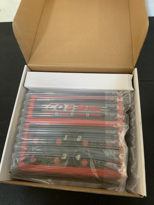 Photo 1 of BGUAD 100Wx4/10Ax4 AC/DC 4 Port RC LiPo Charger Discharger Intelligent Balance Charger Quad Multi-Functions for NiMH NiCd LiHV Pb Batteries for Hobby Rc Car Boat Airplane Racing Drone FPV