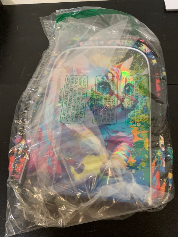 Photo 1 of FTJCF Cat Backpack for Girls, 16" Kids Bookbag with Lunch Box?3Pcs School Backpacks for Elementary Preschool Kindergarten (Graffiti)