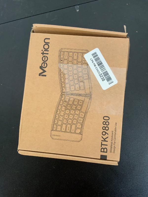 Photo 1 of MEETION Ergonomic Foldable Bluetooth Keyboard, Split Compact Portable Keyboard for Business Travel, Ultra-Thin Folding Rechargeable Wireless Keyboards for iOS Android Windows Mac Tablet PC Smartphone