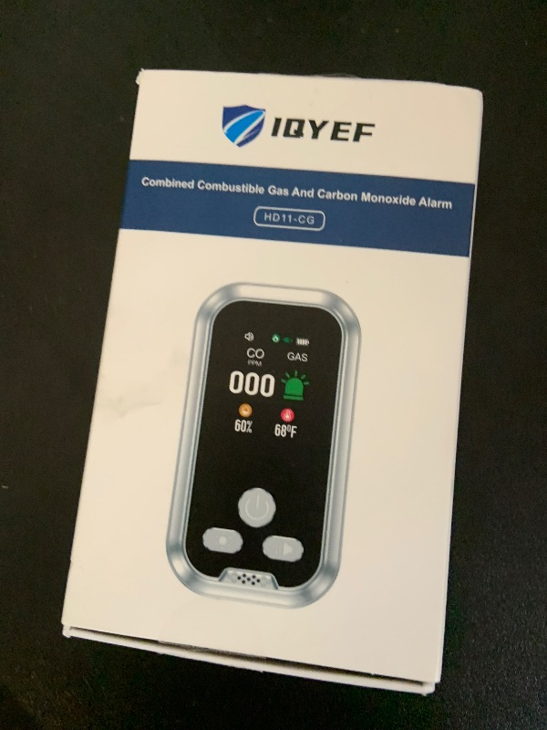 Photo 1 of IQYEF 4-in-1 Carbon Monoxide Detectors, Plug-in Natural Gas Leak Detector & Carbon Monoxide Detectors, Battery Backup, HD Digital Display for CO, Gas, Temp, Humidity White