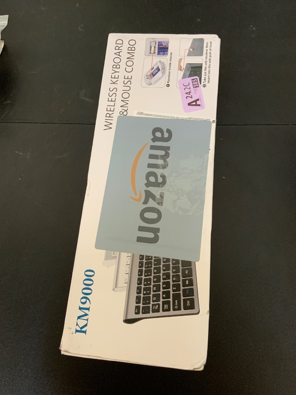 Photo 1 of Wireless Keyboard and Mouse Ultra Slim Combo, TopMate 2.4G Silent Compact USB 2400DPI Mouse and Scissor Switch Keyboard Set with Cover, 2 AA and 2 AAA Batteries, for PC/Laptop/Windows/Mac-Purple Black