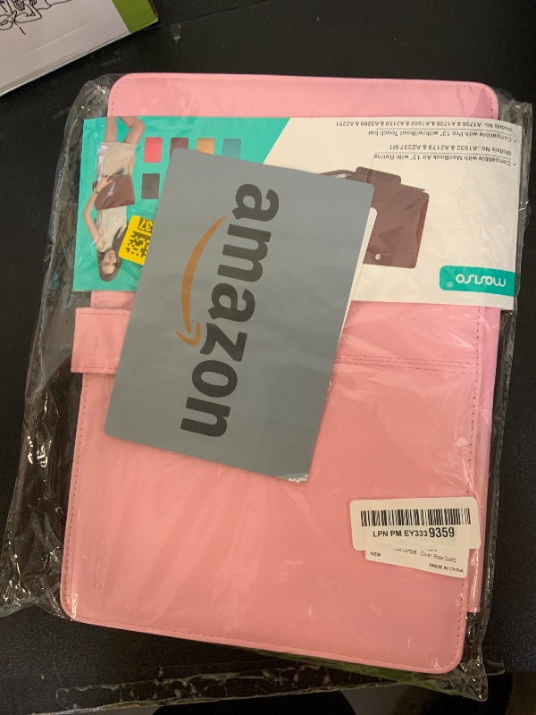 Photo 1 of MOSISO Case Compatible with MacBook Air 13.6 inch M4 M3 M2 2025-2022 /Air 13 M1 2022-2018 /Pro 13 inch M2 M1 2025-2016, PU Leather Portfolio Protective Stand Cover, Rose Quartz