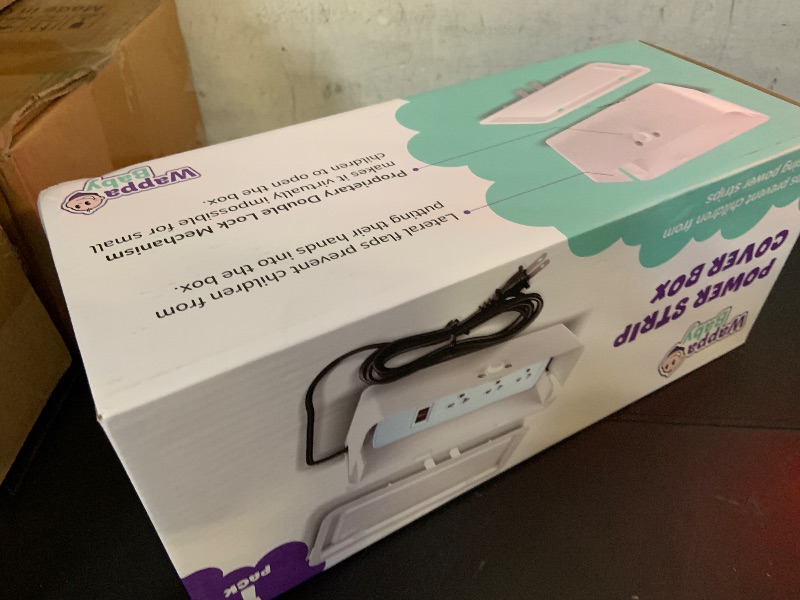 Photo 1 of Power Strip Cover Box - Effectively Baby Proofs Power Strip with Patented Dual Lock. Convenient Side Openings for Cords & Cables. Protects Small Hands & Fingers