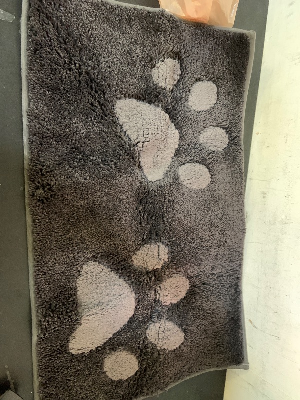 Photo 1 of PURRUGS Dirt Trapping Door Mat 20" x 31.5", Non-Skid/Slip Machine Washable Microfiber Entryway Rug, Dog Doormat, Super Absorbent Welcome Mat for Muddy Wet Shoes and Paws, Charcoal