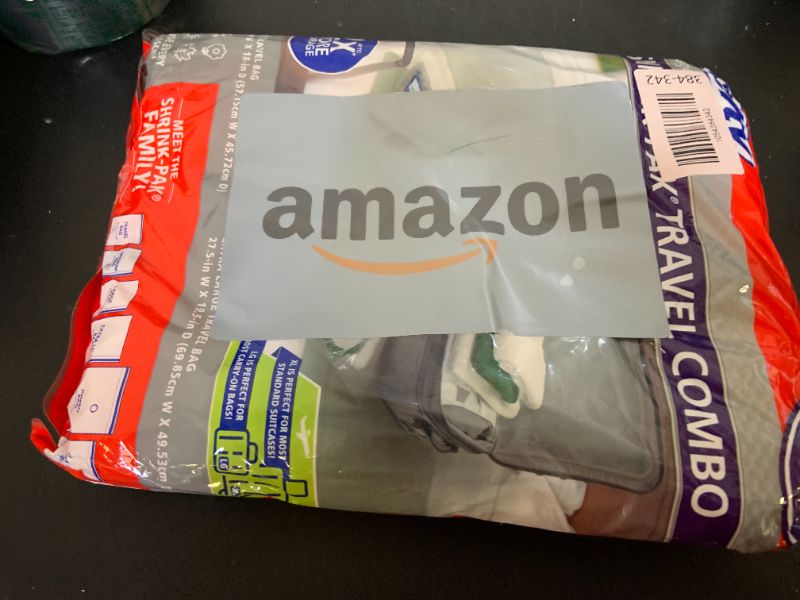 Photo 1 of Hefty Shrink-Pak Travel Storage Bags – For Clothes, Pillows, Towels, Blankets & More – Space Saver Suction Sealer Bags for Luggage or Moving – 4 Large, 22.5x18 Inches, 4 XL, 27.5x 19.5 Inches