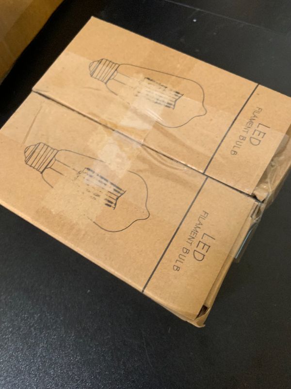 Photo 1 of SHUWDKAR LED Light Bulbs DC 12V 6W E26 ST64 Low Voltage Bulb RV Camper Warm White 2700K Vintage Clear Glass Filament Edison Bulbs Equivalent 75W Halogen Marine Boat Solar 12V Battery Lighting,2 Pack
