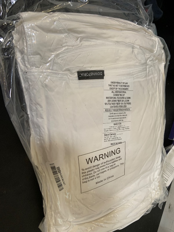 Photo 1 of DOWNSTORIA Feather Down Comforter Full Size Duvet Insert, All Season True Baffle-Box Noiseless Bedding Comforters, Soft Hotel Collection Bed Comforter, Medium Warmth - White, 82 X 86 in.