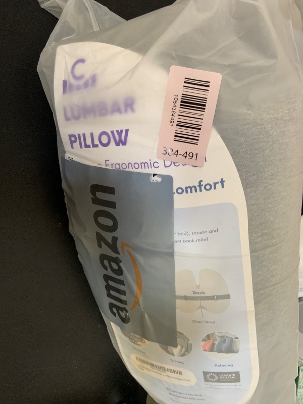 Photo 1 of C CUSHION LAB Extra Dense Lumbar Pillow - Patented Ergonomic Multi-Region Firm Back Support for Lower Back Pain Relief - Lumbar Support Cushion with Strap for Office Chair, Car, Sofa, Plane - Grey