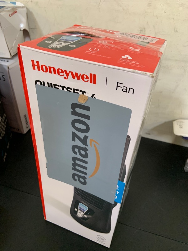 Photo 1 of Honeywell QuietSet Personal Table Fan, Oscillating Personal Desk Fan with Quiet Operation, 4 Levels of Power and Sound, Black, HTF210B