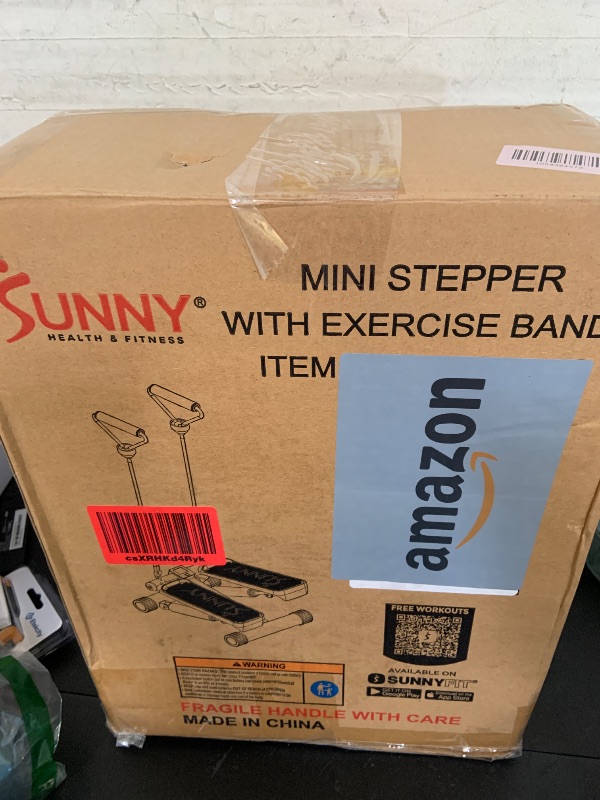 Photo 1 of Sunny Health & Fitness Mini Steppers for Exercise at Home, Stair Step Workout Machine with Resistance Bands, Full Body Cardio Equipment with Digital Monitor - No. 012 -S