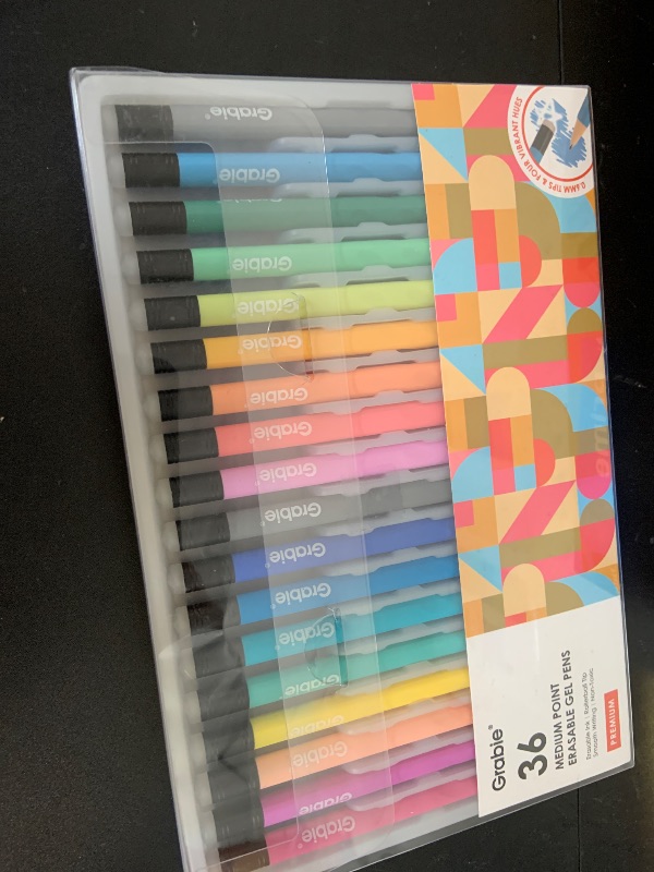 Photo 1 of Grabie Erasable Gel Pens, 36 Colors Erasable Pens, Make Mistakes Disappear Colored Pens, Assorted Color Inks for Drawing Writing Planner,Gel Pens for Coloring