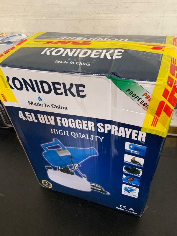 Photo 1 of Konideke 4.5L (1.2 Gallon) Electric ULV Portable Fogger Sprayer Machine Atomizer Mist Cold Fogger Machine Spraying Distance 30ft for Home
