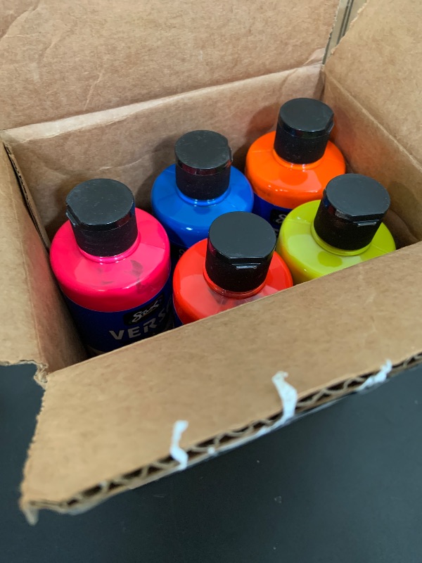 Photo 1 of 5pcs only---Sax Versatemp Tempera Paints, Assorted Fluorescent Colors,  - 1440727
