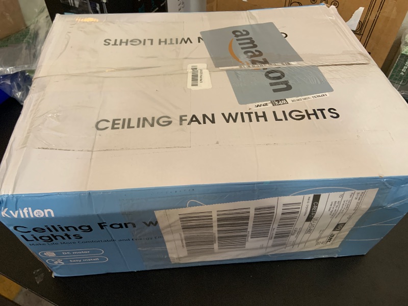 Photo 1 of Kviflon 46 inch Ceiling Fans with Lights and Remote/APP Control, Modern Flush Mount Ceiling Fans with 5 Reversible Blades 6 Speeds, 3 Colors Dimmable+Ring Lights for Bedroom Dining Room, Black