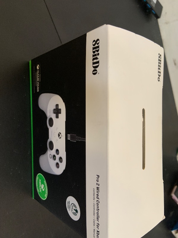 Photo 1 of 8Bitdo Pro 2 Hall Effect Joysticks/Hall Trigger Wired Controller with Back Buttons, 3.5mm Audio Jack and Mic Mute Button for Xbox Series X|S, Xbox One, Windows 10/11 - Officially Licensed (White)