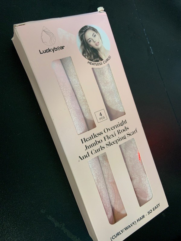 Photo 1 of Heatless Curls Overnight Rods Jumbo Set, Heatless Hair Curler Velvet Satin Jumbo Flexi Rods to Sleep in, No Heat Overnight Sleeping Blowout Curls Wave Styling Tools with Silk Scarf 4pcs Pink