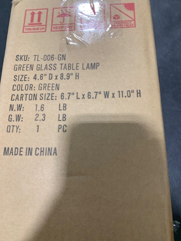 Photo 1 of Keazile 8.9" Modern Glass Table Lamp for Living Room, Desk Lamps for Bedroom, UL Listed Nightstand Lamp with Dome Base, End Table Lamps for Kids Room, Side Tables, College Dorm, Office, Glossy Green