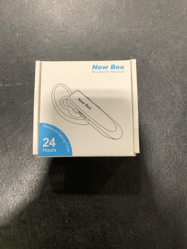 Photo 1 of New bee Bluetooth Earpiece V5.0 Wireless Handsfree Headset with Microphone 24 Hrs Driving Headset 60 Days Standby Time for iPhone Android Samsung Laptop Trucker Driver (White)