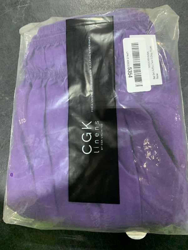 Photo 1 of Wrap Around Dust Ruffle Bed Skirt - Purple - Twin/Twin XL Size Beds with 15 Inch Drop - Easy Fit Elastic Strap - Adjustable Pleated Bedskirt w/Brushed Fabric - Wrinkle Free - Women, Men, Kids & Teens