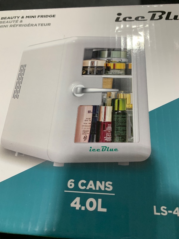 Photo 1 of Skincare Fridge with Viewing Window, 4L/6Can Makeup Mini Fridge for Bedroom, 110V AC/ 12V DC Refrigerator Cooler & Warmer for Car, Office & Dorm, Small Fridge for Cosmetics, Skin Care-WHITE