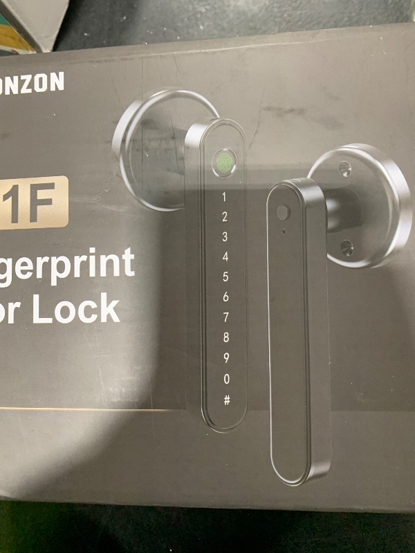Photo 1 of IRONZON Fingerprint Door Lock Biometric Door Lock with Keypad with Handle for Home Hotel Office Apartment Bedroom Gray