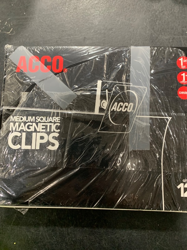 Photo 1 of ACCO Square Magnetic Clip, 1 3/4-Inch Size, Medium, 12 Per Pack (A7072132)