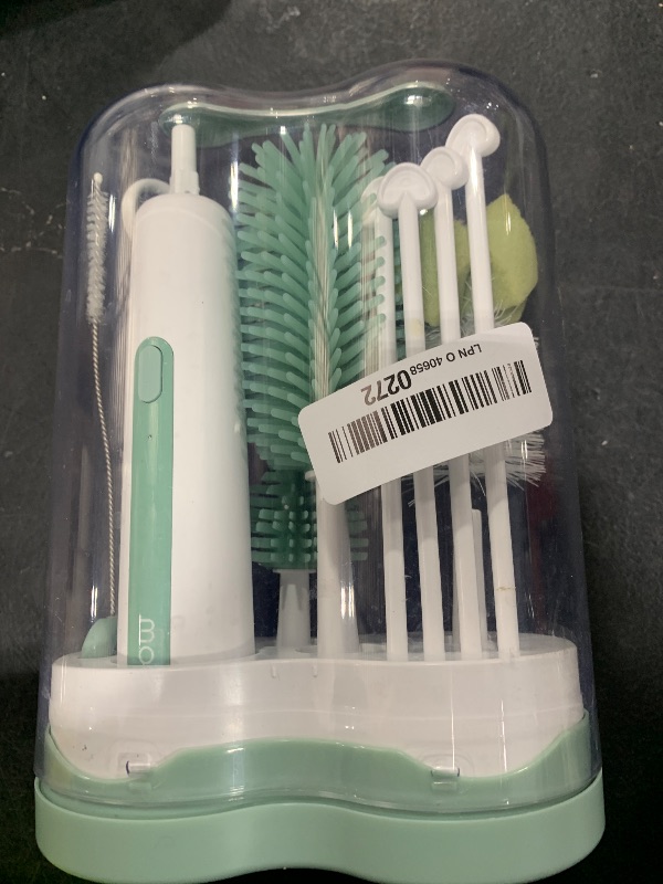 Photo 1 of Momcozy 7 in 1 Electric Bottle Brush Kit, Portable Cleaning Set with Formula Mixer, Silicone Brush, Nipple Brush, Straw Brush, Soap Dispenser, Drying Rack - Long Battery Life for Home & Travel