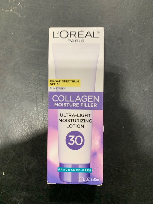 Photo 1 of L'Oreal Paris Collagen Moisture Filler Face Cream with Broad Spectrum SPF 30, Anti-Aging Moisturizer and Daily Sunscreen, Includes Face Serum Sample