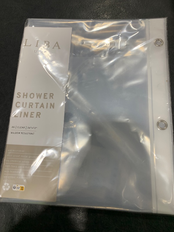 Photo 1 of LiBa Bathroom Shower Curtain - Waterproof Plastic Shower Curtain Premium PEVA Non-Toxic with Rust Proof Grommets Clear 8G Heavy Duty Bathroom Accessories 36x72
