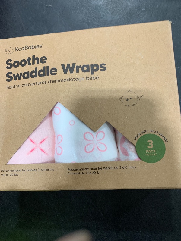 Photo 1 of 3-Pack Organic Baby Swaddle Sleep Sacks - Swaddles for Newborns, Infant 3-6 Months, Baby Girls, Boys, Soft & Snug Newborn Sleep Sack, Nursery Swaddling Blankets (Blossom, L)